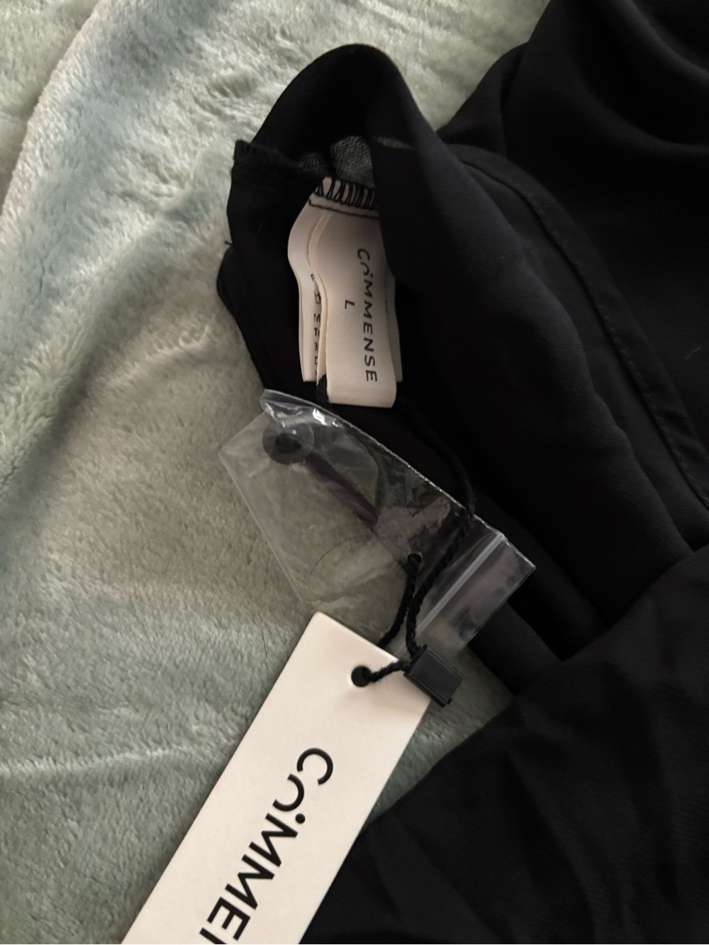 Commense One-Shoulder Black Chiffon Mini Skort Set - Picture 8 of 10